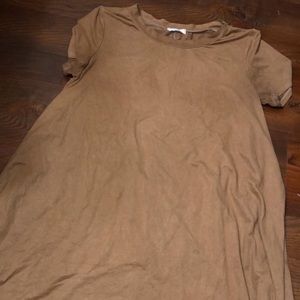 Brown suede swing dress
